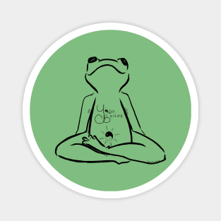 Yoga Bellies Frog Meditating in Black Magnet